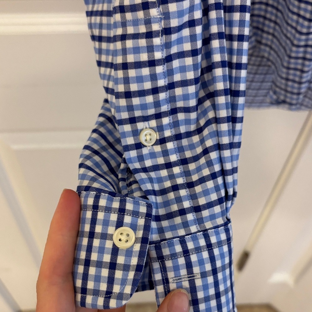 Ralph Lauren Navy and White Plaid Button Down Shirt - Picture 4 of 5